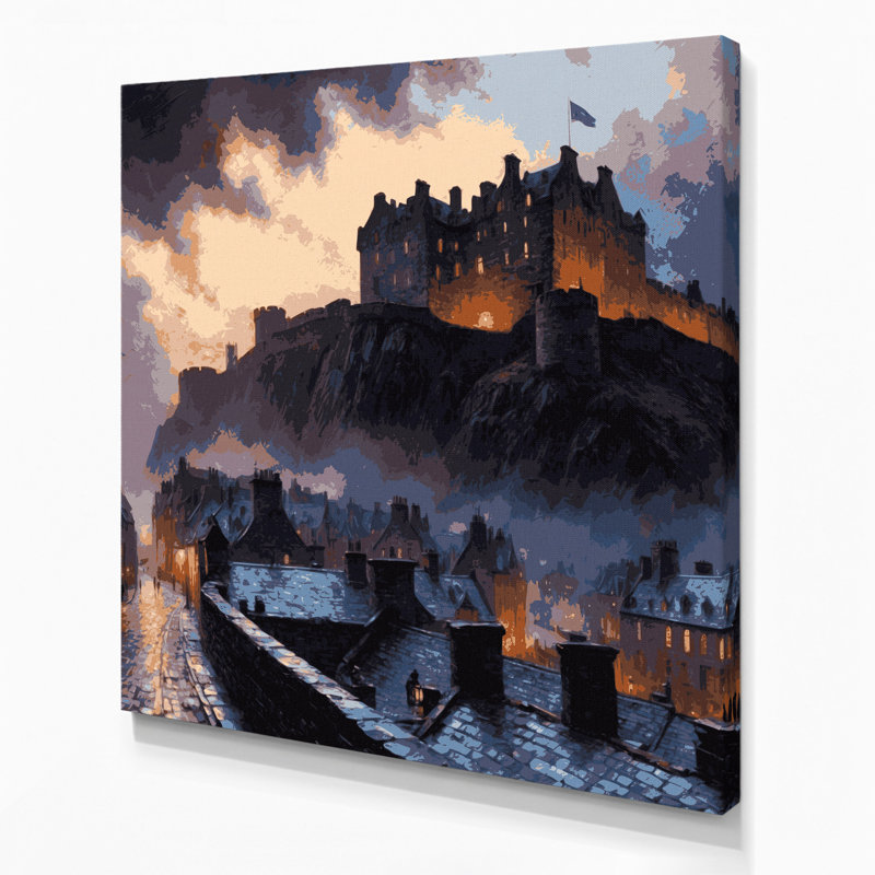 Art urbain sur toile, cités, Edimbourg, Écosse, H 12 po x l 12 po