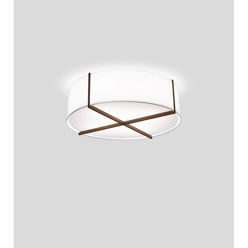 Plura 4 - Light Flush Mount, Dark Stained Walnut, Gloss White