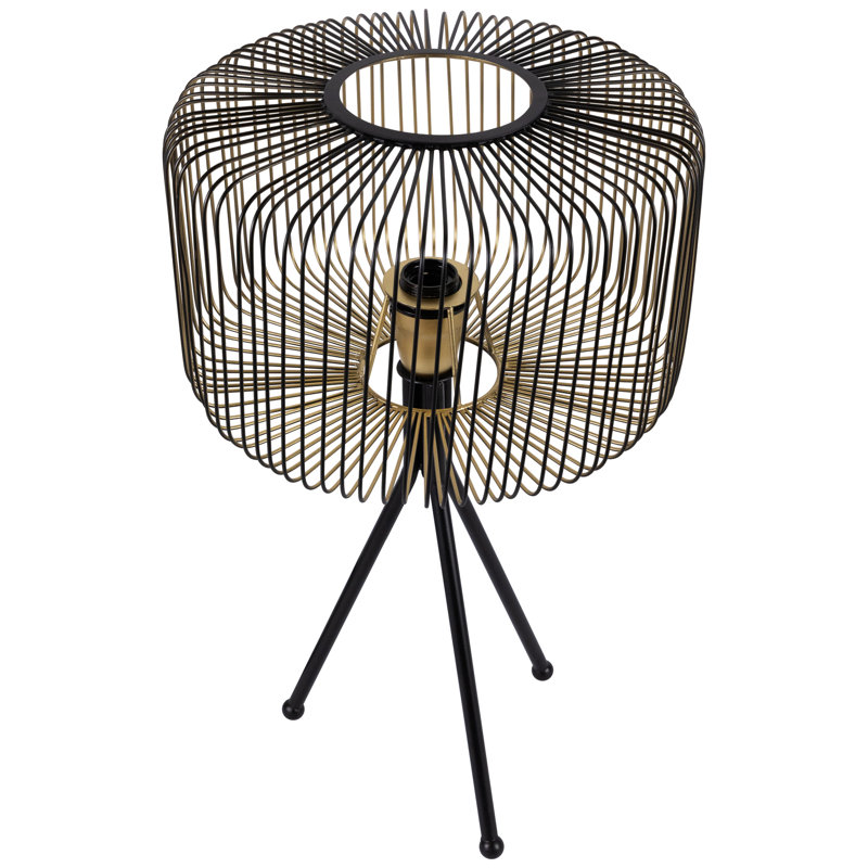Lampe de table en fer avec abat-jour cylindrique en fer - 19,5 po - noir