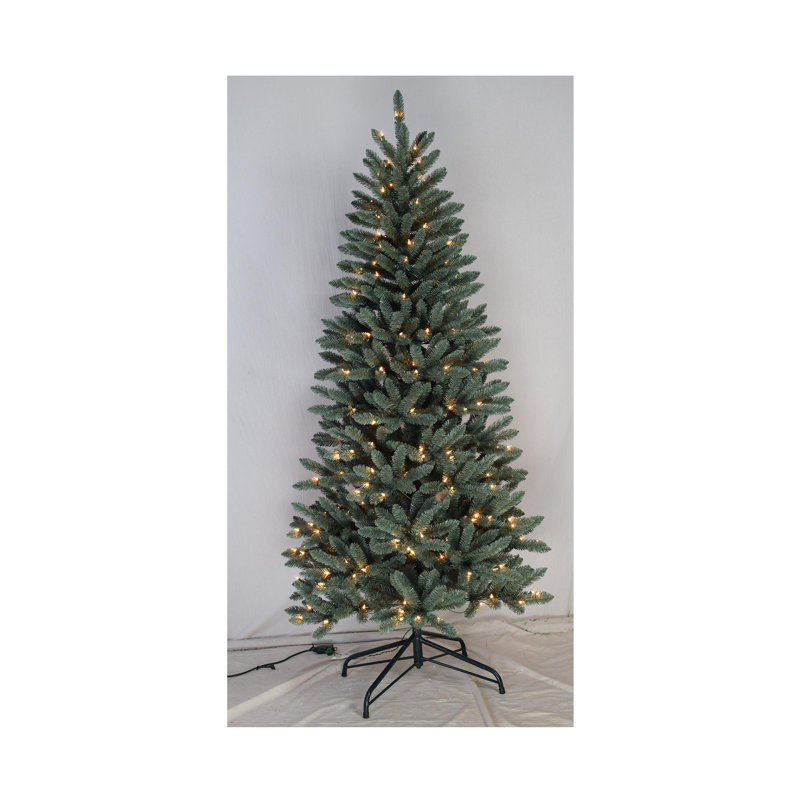 Arbre de Noël épinette artificiel bleu élancé, 6 pi 6 po