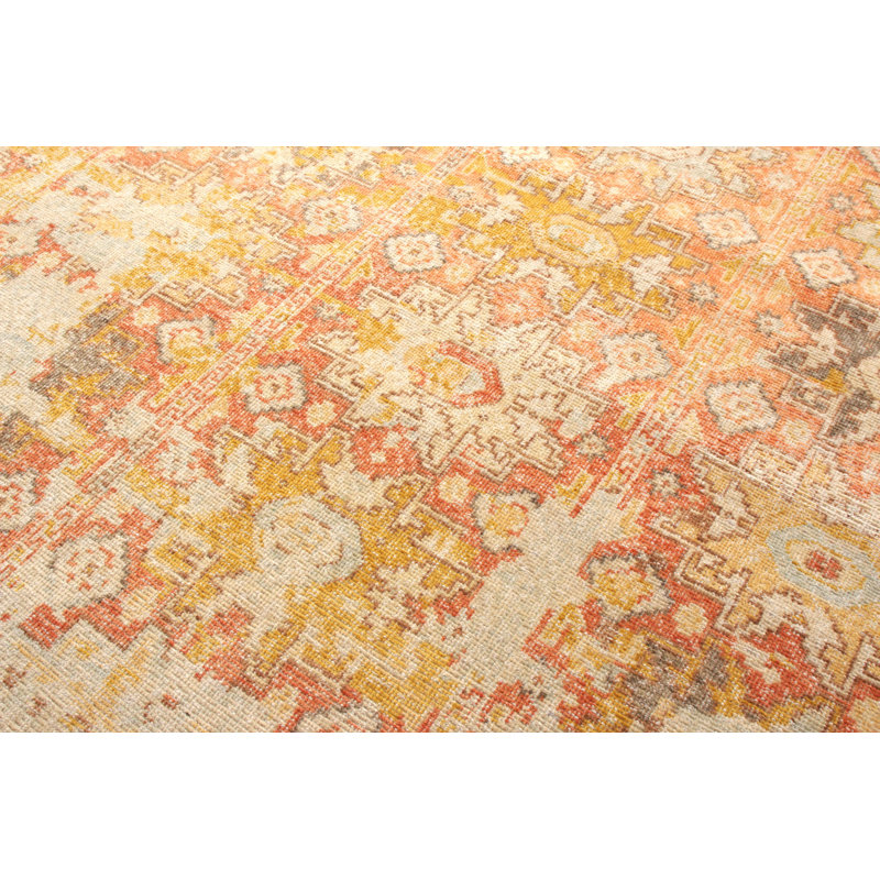 Distressed Homage Hand Knotted Wool Geometric Area Rug, Rectangle 9' x 12'