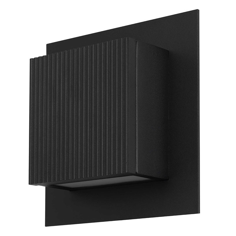 Wilhoite LED Wall Sconce with Art Deco Fluted Design, Up & Down Lighting, 3-CCT Selectable, Dimmable, Wet Rated, ADA Compliant