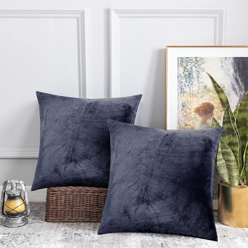 Velvet Scatter Cushion Cover, Charcoal
