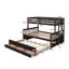 Lit superposé simple / double avec lit gigogne simple, lit superposé séparable avec tiroirs pour la chambre à coucher - Espresso-643436755