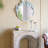 32.3X14.2X29.9" Modern Arched Sculptural Console Table With Beige Faux Travertine Finish