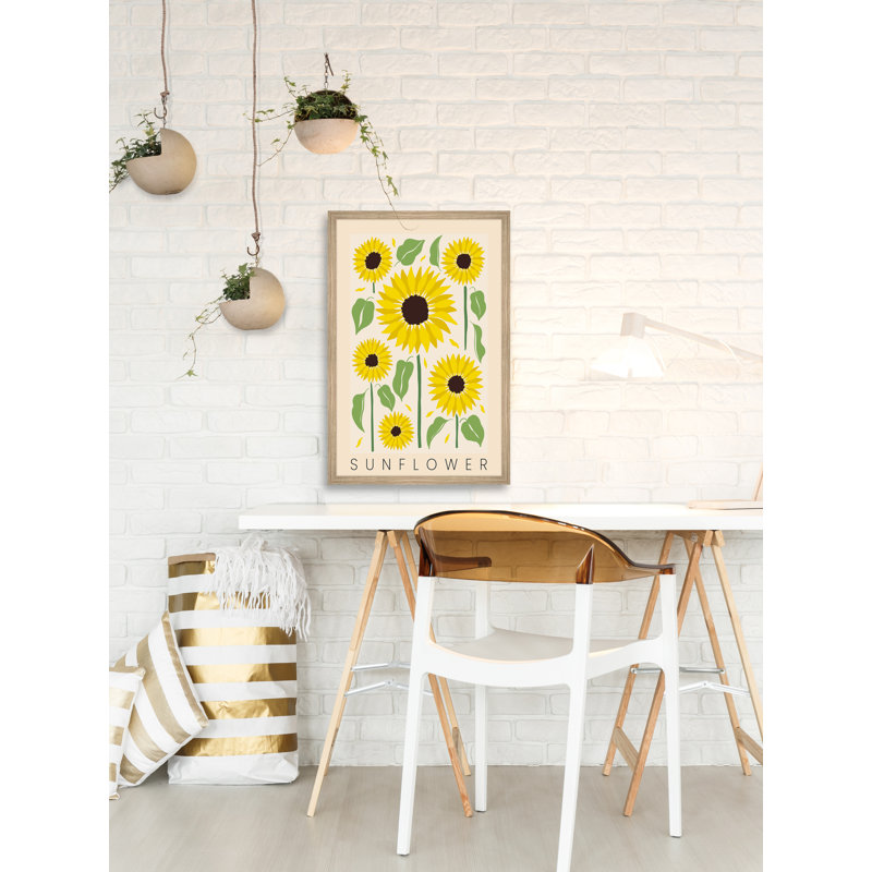 Sunflowers Bloom 1 Piece Single Picture Frame Painting, 45cm H x 45cm W