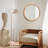 Irregular Wall Mirror,Wood Round Farmhouse Mirror Unique Vanity Mirror,24" Nature Wooden Modern Bathroom Mirror for Washroom Living Room Bedroom-876956705-876956711