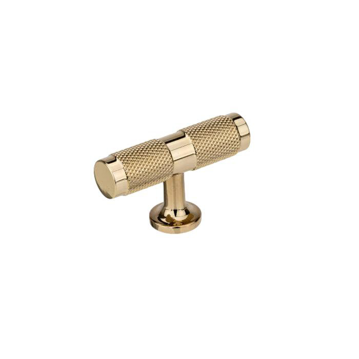 Polished Gold "Rivet" T-Bar Knurled T-Knob