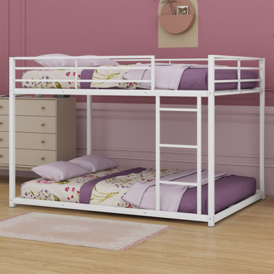 Metal Low Bunk Bed With Ladder