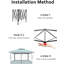 Pavillon de jardin escamotable 12 pi x 12 pi, auvent avec moustiquaire, installation à une pression-113563637