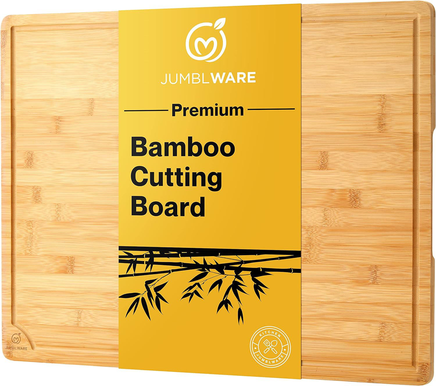 Premium Thick Bamboo Cutting Board Set of 2 Large Chopping Board with juice  Groove. By Bambusi 