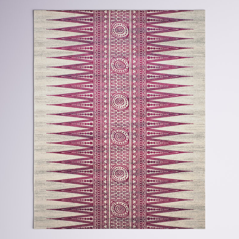 Abbingt Southwestern Ivory/ Fuchsia Area Rug, Rectangle 5'3" x 7'6"