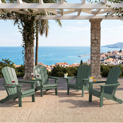  Cheryce HDPE Folding Adirondack Chair With Cup Holder