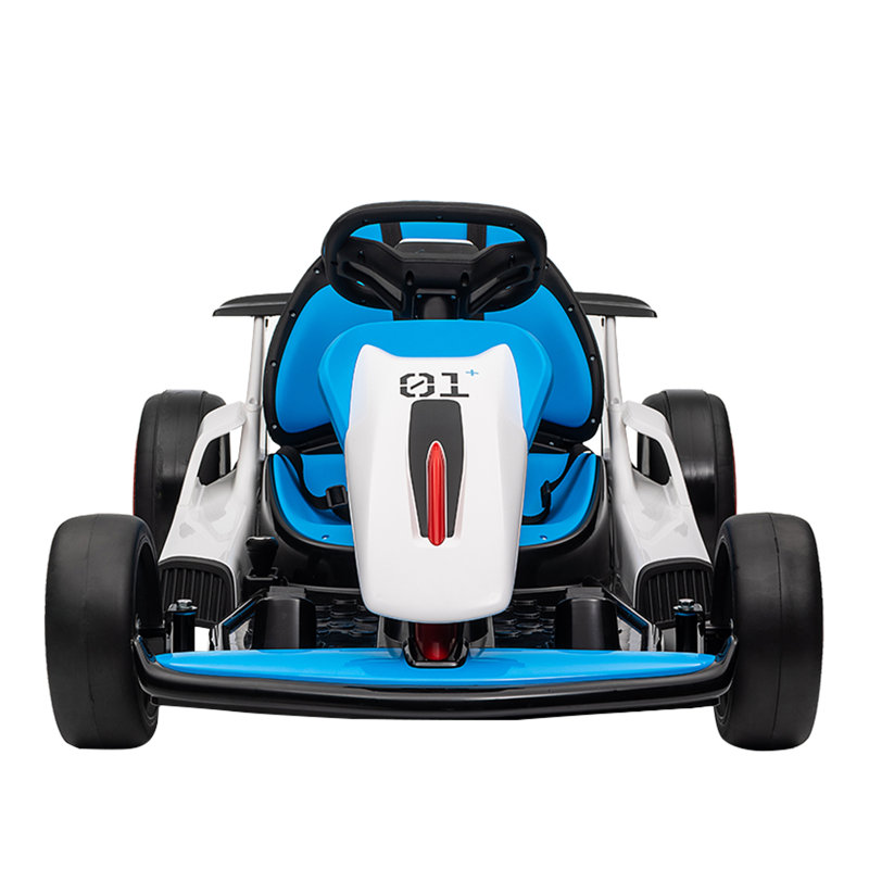 Kart électrique pour enfants 24V avec siège réglable et deux moteurs DEL pour enfants de 6 à 12 ans, Bleu