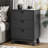 3-Drawer Fluted Nightstand with Storage, 24" Wide Mid Century Modern Bedside Table, Wooden End Table with Metal Handles & Splayed Legs, Small Dresser for Bedroom, Living Room,-5808236