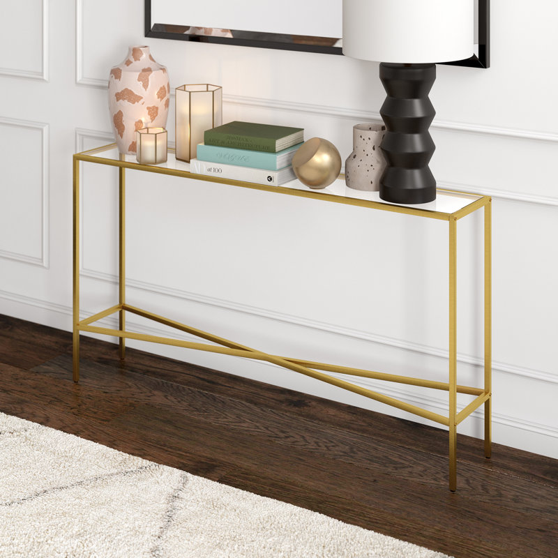 139.7cm Console Table, Brass, 76.2" H x 139.7" W x 25.4" D