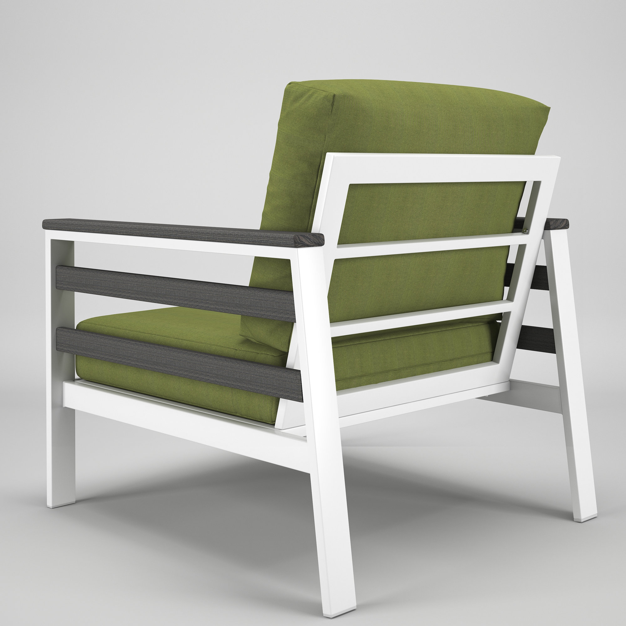 Townsend Metal Outdoor Lounge Club Chair With Sunbrella Cushion, Spectrum Cilantro