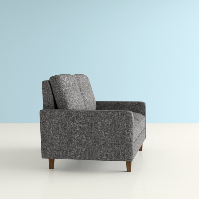 Isata Upholstered 57.9'' Loveseat, Dark Gray Polyester