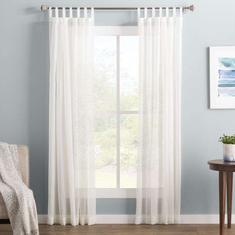 Panneau de rideau transparent en polyester, l 59 po x L 84 po, Coquille d'œuf
