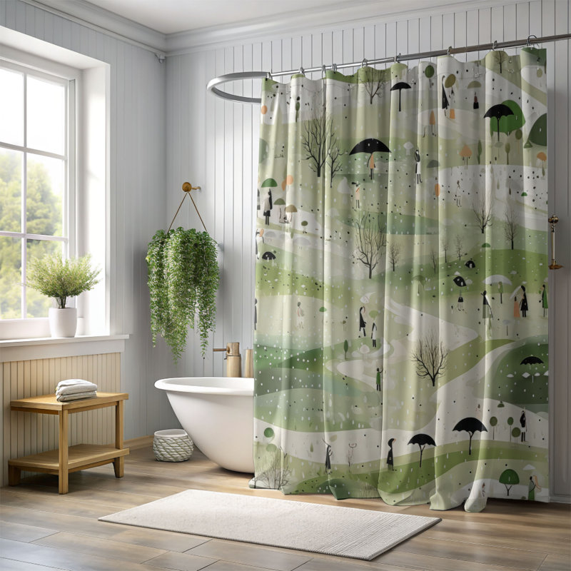 Rainy Bliss - Premium Shower Curtain, 74"H x 71"W