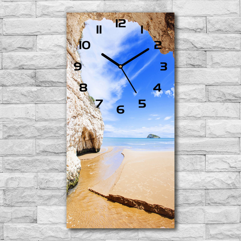 Jamelle Glass Wall Clock, Blue/Black