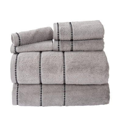 6PC Towel Set - Cotton Bathroom Accessories with 2 Bath Towels, 2 Hand Towels, and 2 Wash Cloths - Quick Dry Towels by Lavish Home