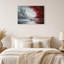 Tableau sur toile « Phare sous des nuages ​​d'orage rouges et gris »-1020980287