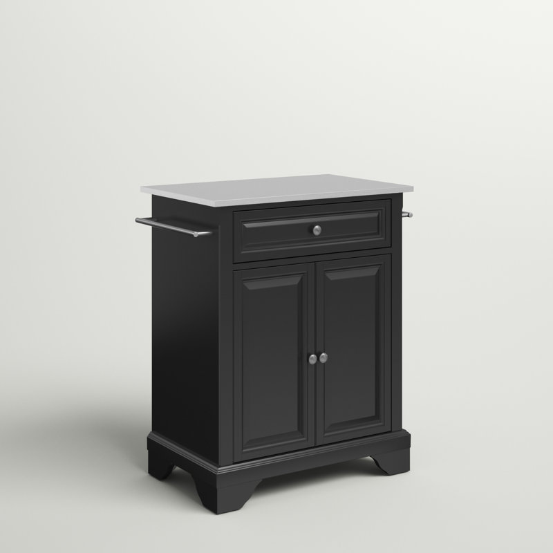 Chariot de cuisine avec plateau en acier inoxydable Hedon, Noir