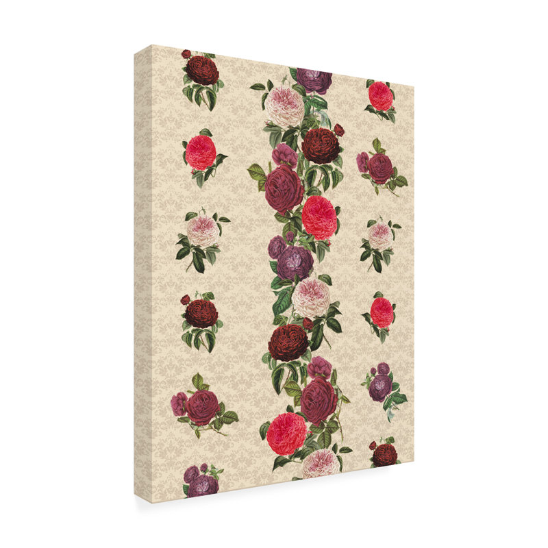 Art mural sur toile tendue - "Gail Fraser" par tout autre nom - Roses avec Toile brun clair "pour décoration de salon, de chambre à coucher ou de bureau - 18 x 24