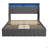 Bed Frame With LED, 4 Under-Bed Portable Storage Drawers-1190127094-1190127095