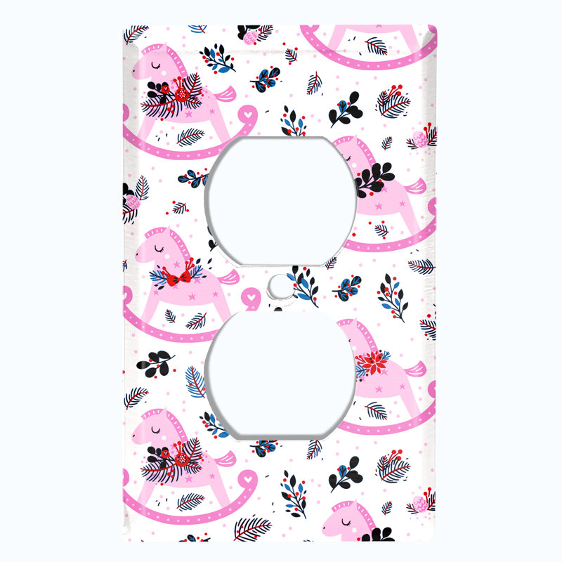 Ornement de Noël, plaque murale à interrupteur à bascule 1 chambre pour enfant, Blanc/rose