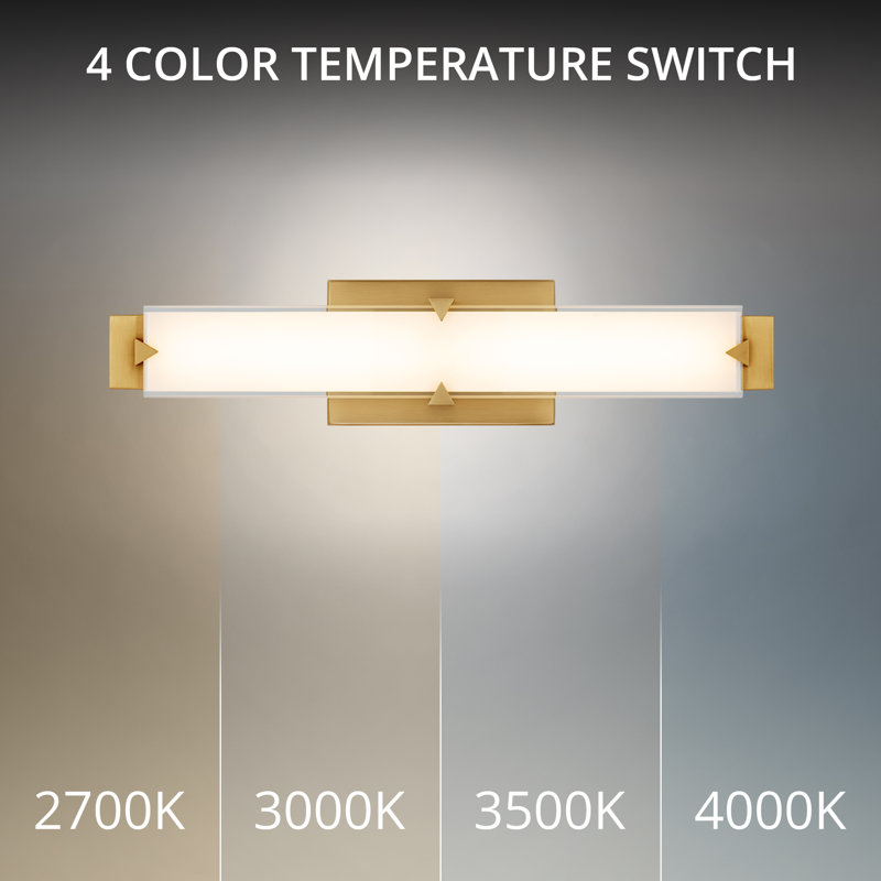 Carlisle 27" Dimmable LED Bath Vanity & Wall Light With Glass Shade And Built In Color Temperature Switch (2700K/3000K/3500K/4000K)