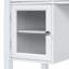 Meuble-lavabo de 44,4 po avec grand miroir ajustable, coiffeuse avec tiroir et armoire, coiffeuse pour la chambre à coucher peu encombrante, blanc