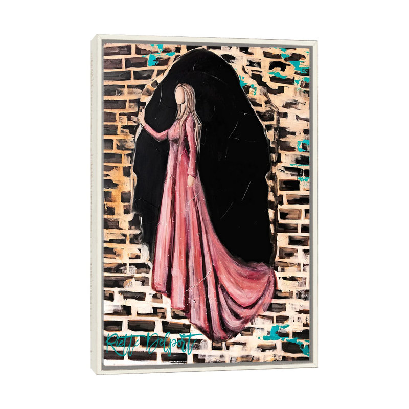 «A Queen Will Always», reproduction d'art sur toile encadrée, Blanc patiné, Impression sur toile flottante sans passe-partout