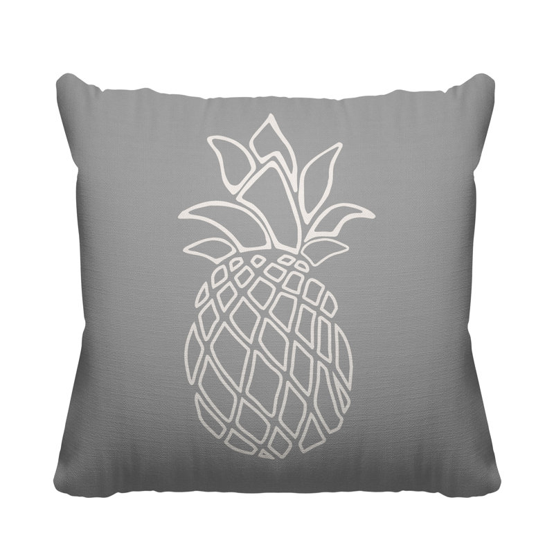 Housse de coussin d'extérieur carré Calico, Gris, H 15 po x l 15 po