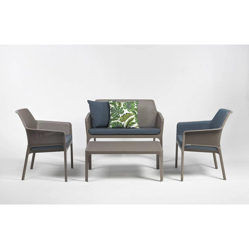 Net Outdoor Bench, Gray