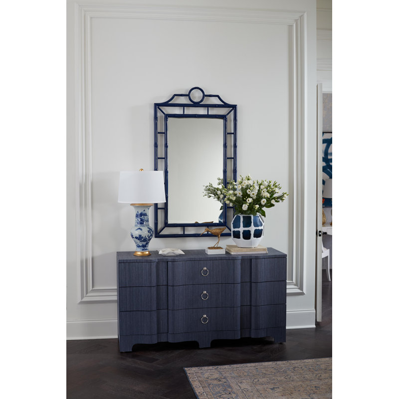 Chloe Rectangle Wall Mirror, Navy Blue