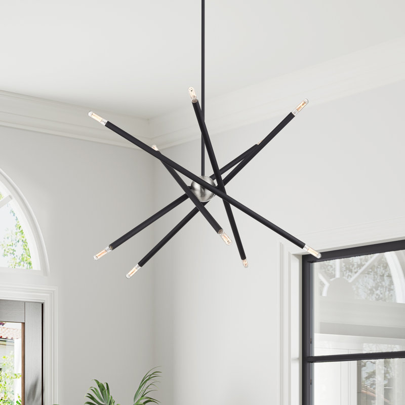 10 Light Black Medium Chandelier