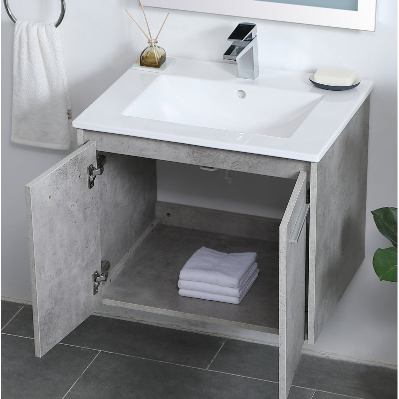 Ensemble de meuble-lavabo simple 24 po Agostini, Gris béton