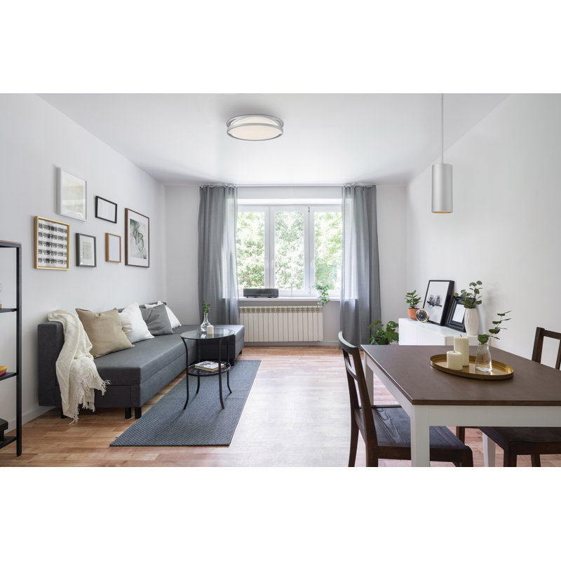 Luminaire suspendu DEL F90602E1BEA64C2E9D2A8A00E48FC7F7 - nickel satiné, H 10,5 po x l 4,5 po x P 4,5 po, Satin