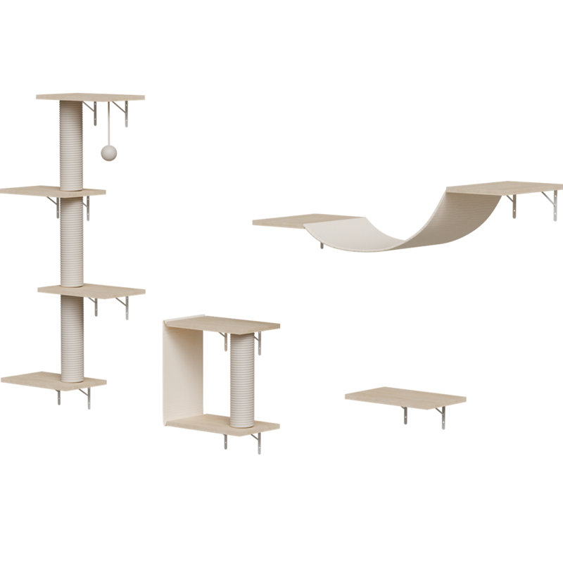 Mobilier moderne pour chat mural - 4 pièces