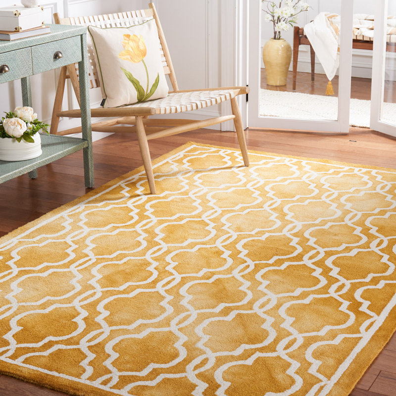 Dip Dye Hand Tufted Wool Geometric Rug, Rectangle 8' x 10'