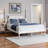 Celsie Queen Size Four-Poster Platform Bed with White Wooden Bed Frame, 58.82'' H X 62.04'' W X 84.19'' L-2133461950-2133461949