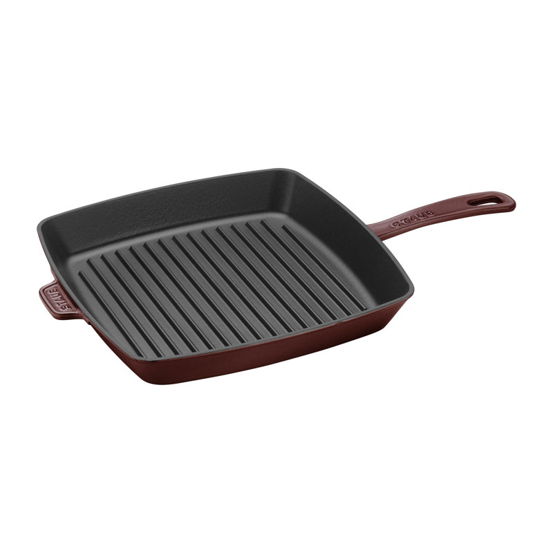 Staub Cast Iron Square Grill Pan, Grenadine, 12" x 12"