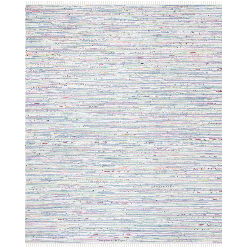 Fales Rug Hand Woven Cotton Striped Rug, Rectangle 9' x 12'