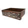 33" Hammered Copper Apron Front Single Basin Kitchen Sink w/ Scroll Design and Nickel Background