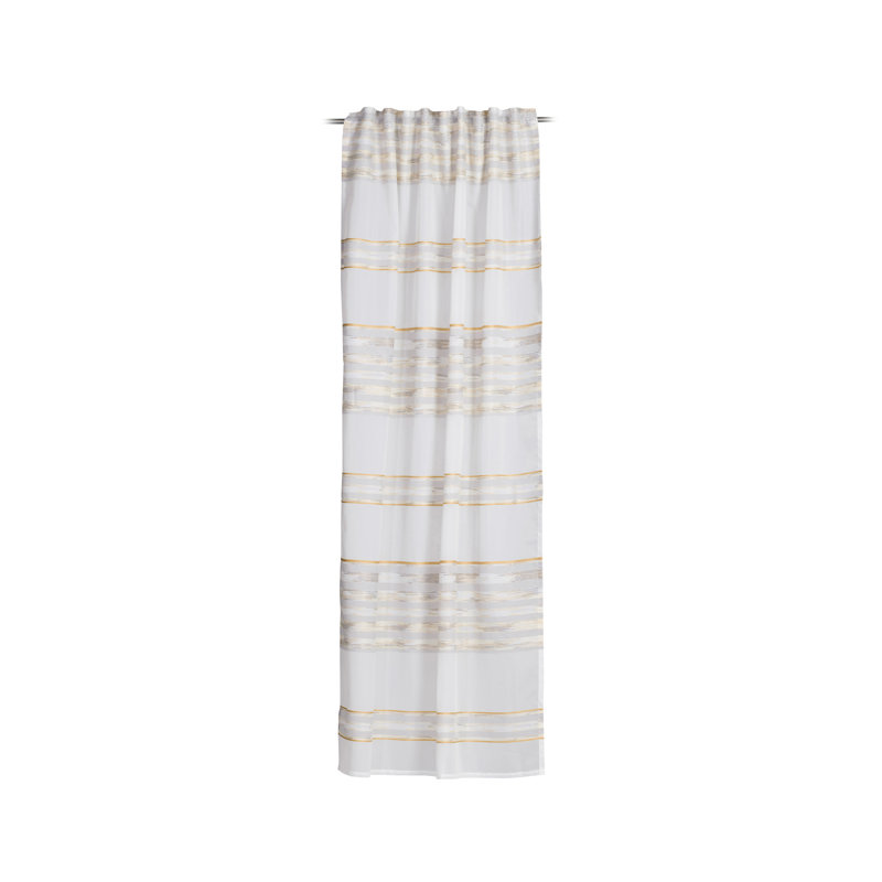 Valleyview Tab Top Semi Sheer Curtain, White/Yellow