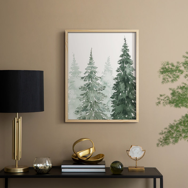 «Winter Washed Coppice I», reproduction encadrée - bois massif, Naturel, H 21 po x l 17 po
