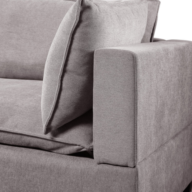 Ensemble de canapé-lit en tissu gris clair Madison