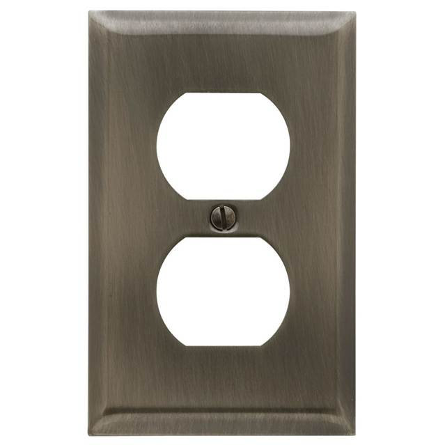 1-Gang Duplex Outlet Wall Plate, Antique Nickel